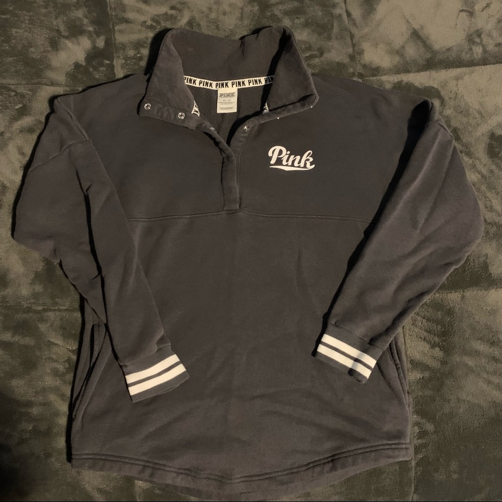 PINK quarter zip with buttons